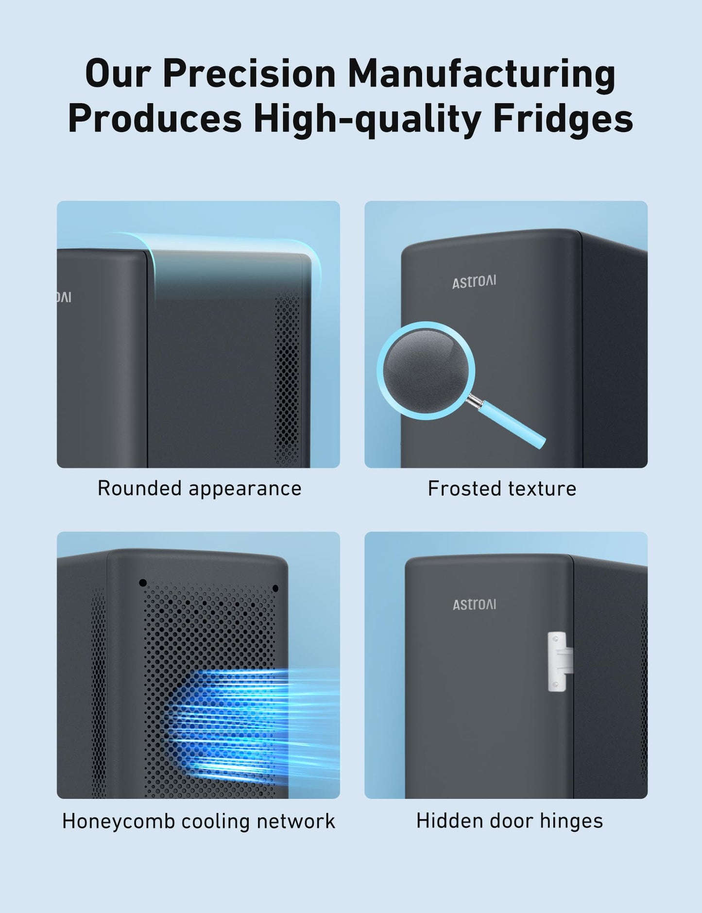 AstroAI Mini Fridge 2.0 Gen, 6 Liter/8 Cans Makeup Skincare Fridge 110V AC/ 12V DC Portable Thermoelectric Cooler and Warmer Little Tiny Fridge for Bedroom, Cosmetics (Dark Grey) - CookCave