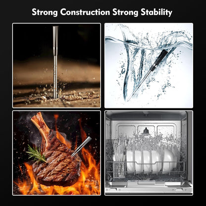 Aurasky Unique Wireless Meat Thermometer, Accurate Temperature Detection Probe, 500FT Remote Monitoring, Dual Alarm, Cooking Meat Thermometer Wireless for Grilling, Smoking, Oven, BBQ, Rotisserie - CookCave