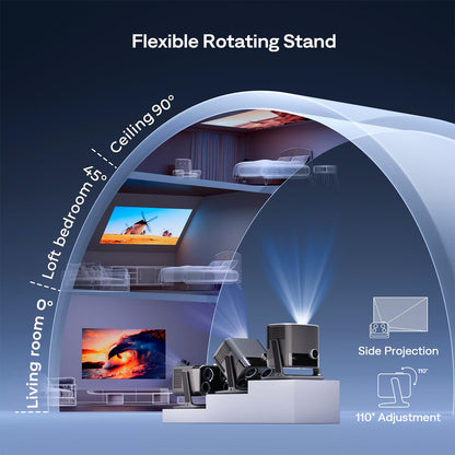 Aurzen BOOM mini Google TV Smart Projector with WiFi and Bluetooth, 4K Supported Outdoor & Home Movie Projector with 20W Speakers DoIby Audio, Real-Time Focus & Keystone, 500 ANSI Lumens, Black - CookCave