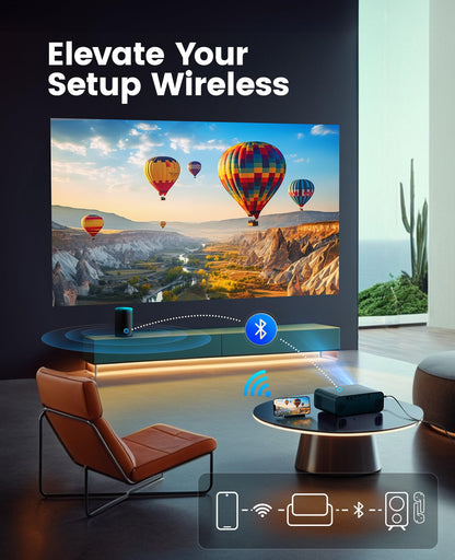 [Auto Focus/4K Support] Projector with WiFi 6 and Bluetooth 5.2, 700ANSI Native 1080P Outdoor Movie Projector, WiMiUS P62 Auto 6D Keystone & 50% Zoom, Smart Home Projector for iOS/Android/TV Stick - CookCave