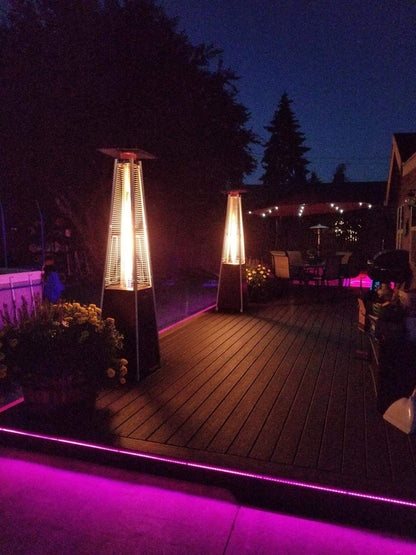 Avenlur Pyramid Patio Heater, 48,000 BTU Outdoor Propane Heater with Quartz Glass Tube, Cover, Ignition & Wheels — Freestanding Gas Heater for Backyard, Deck & Patio - CookCave