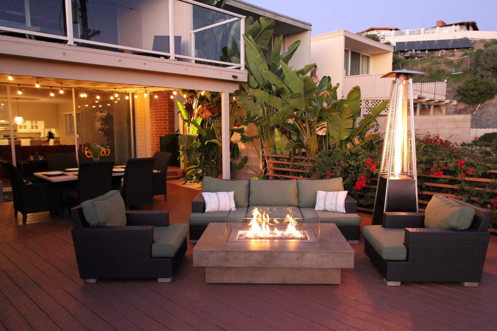 Avenlur Pyramid Patio Heater, 48,000 BTU Outdoor Propane Heater with Quartz Glass Tube, Cover, Ignition & Wheels — Freestanding Gas Heater for Backyard, Deck & Patio - CookCave