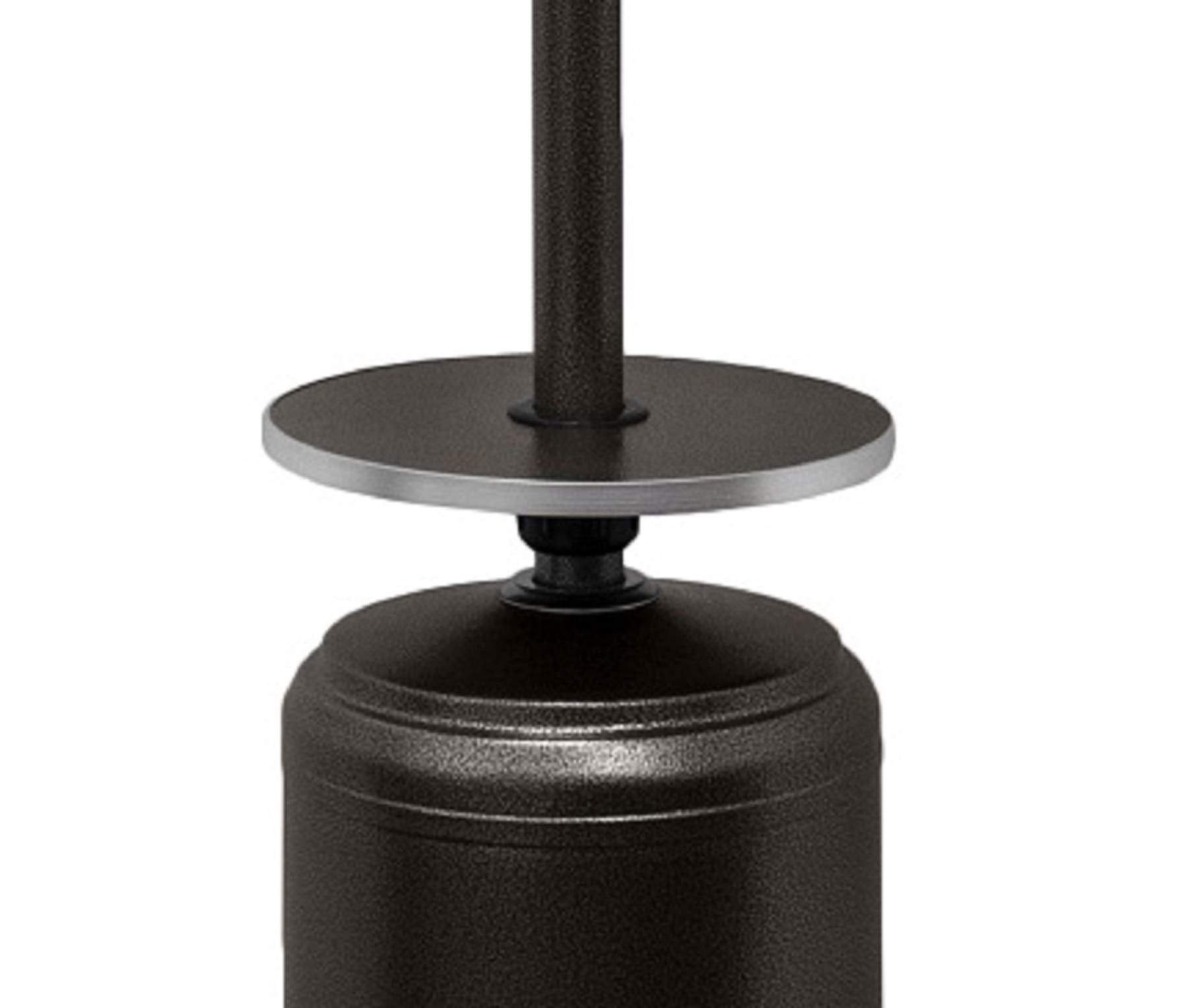 AZ Patio Outdoor Propane Gas Patio Heater, 48K BTU's, Open Door Design, Adjustable Table, Single pole, CSA approved, Hammered Bronze Finish - CookCave