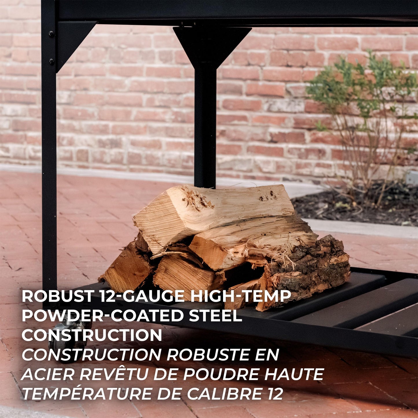 Backyard Discovery Argentine Santa Maria Wood Fire & Charcoal BBQ Grill with Brasero, Adjustable Grill Grates, Fire Bricks, Heavy-Duty Steel, S-Hooks, Acacia Wood Table for Outdoor Gaucho Grilling - CookCave