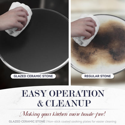 Baker's Friend Electric Pizza Oven Indoor Countertop, 12 Inch Maker Machine for Home, Cooker & Grill, Premium Glazed Ceramic Stone Oven, Creamy White - CookCave