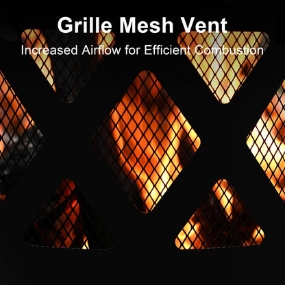 BALI OUTDOORS Fire Pit with Poker, 32 inch Outdoor Fire Pit Patio, Wood Burning Firepits for Outside with Grill - CookCave