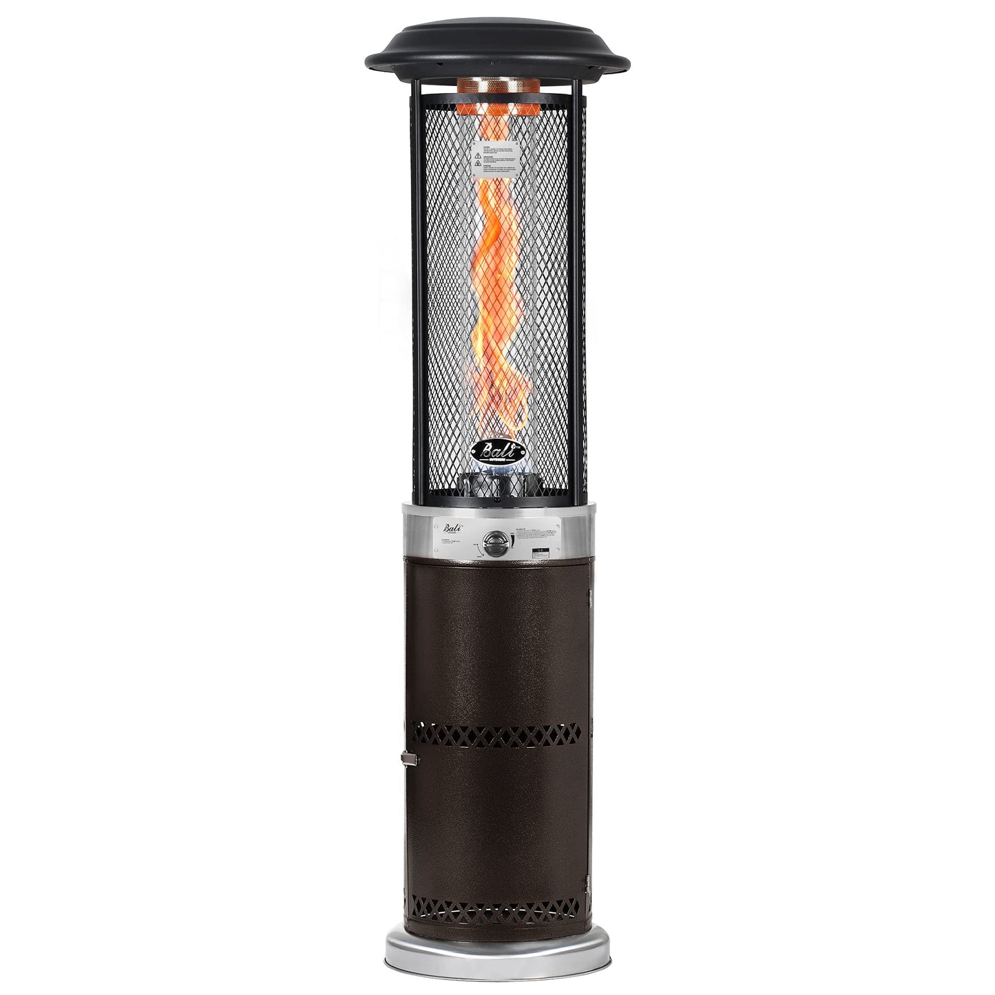 BALI OUTDOORS Propane Patio Heater, Stainless Steel Standing, 36,000 BTUs Portable Commercial Outdoor Gas Patio Heater with Glass Tube for Deck, Garden and Porch - CookCave