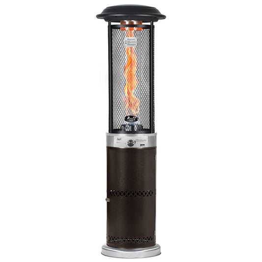 BALI OUTDOORS Propane Patio Heater, Stainless Steel Standing, 36,000 BTUs Portable Commercial Outdoor Gas Patio Heater with Glass Tube for Deck, Garden and Porch - CookCave