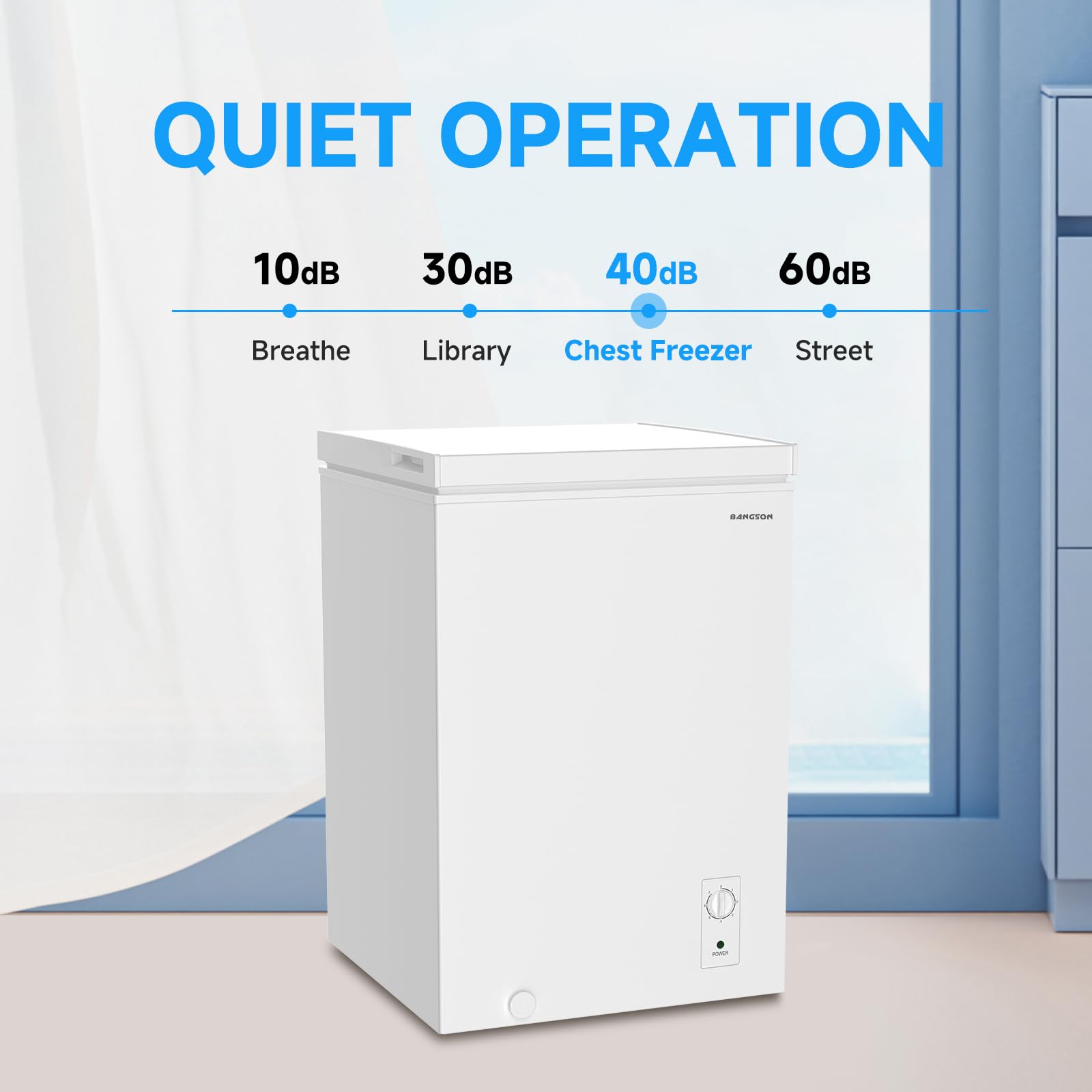 BANGSON Chest Freezer,3.5 Cu.Ft Freezer With Removable Basket,Adjustable Temperature Deep Freezer for Home/Dorms/Apartment/Office - CookCave