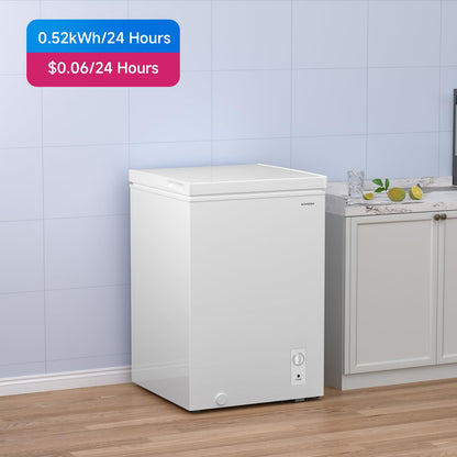 BANGSON Chest Freezer,3.5 Cu.Ft Freezer With Removable Basket,Adjustable Temperature Deep Freezer for Home/Dorms/Apartment/Office - CookCave