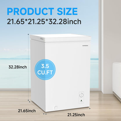 BANGSON Chest Freezer,3.5 Cu.Ft Freezer With Removable Basket,Adjustable Temperature Deep Freezer for Home/Dorms/Apartment/Office - CookCave