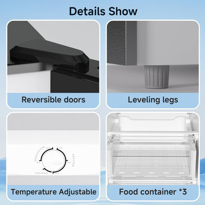 BANGSON Upright Freezer, 7.0 Cu.ft Stand Up Freezer, Convertible Upright Freezer/Refrigerator, Single Door for Kitchen,Garage, Office, Apartment, Silver - CookCave