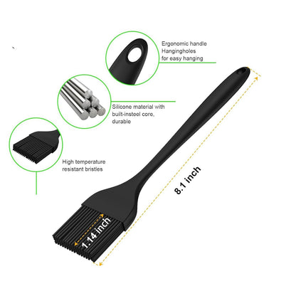 Basting Mop Brush 15.5" for BBQ Grilling - Wooden Handle Detachable with 2 Replacement Heads &Silicone Brush - Grill Tools for Outdoor Cooking, Camping, Smoking - CookCave