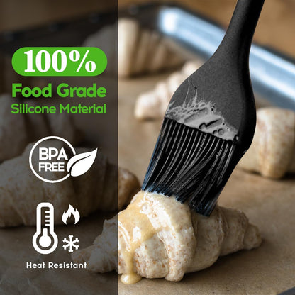 Basting Pastry Brush and BBQ Mop Cooking - ZQDFLME Sauce Brush Set with Heat Resistant Silicone Brushes for Grilling, Kitchen Cooking,Smoking Steak (4 pcs) - CookCave