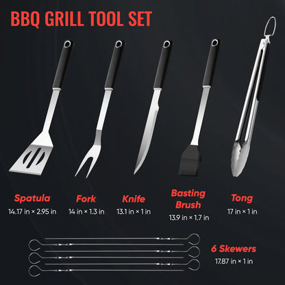 BBQ Accessories Grill Tools Set,Stainless Steel Barbecue Grill Accessories for Outdoor Grill,Barbecue Utensils Grilling Accessories Grilling Gifts for Men,Father's Day/Christmas/Thanksgiving Day - CookCave
