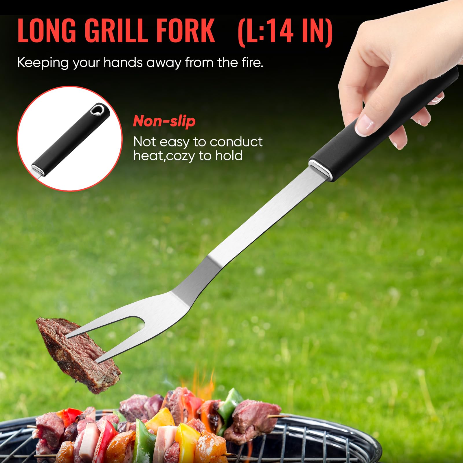BBQ Accessories Grill Tools Set,Stainless Steel Barbecue Grill Accessories for Outdoor Grill,Barbecue Utensils Grilling Accessories Grilling Gifts for Men,Father's Day/Christmas/Thanksgiving Day - CookCave