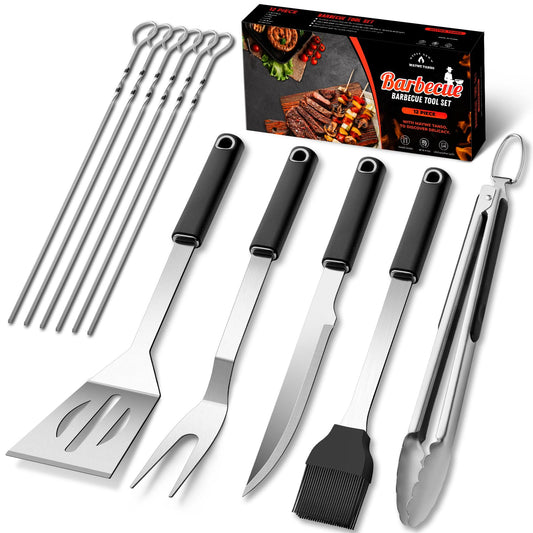 BBQ Accessories Grill Tools Set,Stainless Steel Barbecue Grill Accessories for Outdoor Grill,Barbecue Utensils Grilling Accessories Grilling Gifts for Men,Father's Day/Christmas/Thanksgiving Day - CookCave