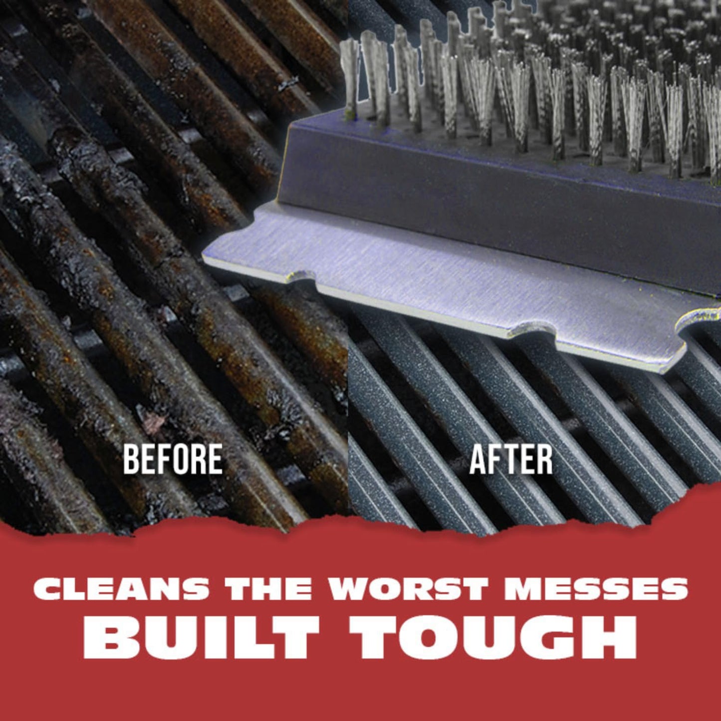 BBQ-Aid Grill Brush and Scraper for Barbecue – Grill Brush for Outdoor Grill with Extended, Large Wooden Handle and Replaceable Stainless Steel Bristles Head –No Scratch- BBQ Grill Brush for Any Grill - CookCave