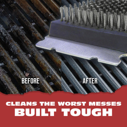 BBQ-Aid Grill Brush and Scraper for Barbecue – Grill Brush for Outdoor Grill with Extended, Large Wooden Handle and Replaceable Stainless Steel Bristles Head –No Scratch- BBQ Grill Brush for Any Grill - CookCave