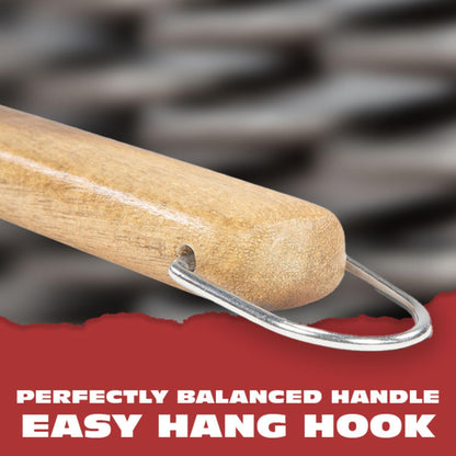 BBQ-AID Pro BBQ Metal Spatula - 17" Barbecue Spatula Stainless Steel with Serrated Knife Edge - Acacia Wood Handle - Heavy Duty Built to Last - CookCave