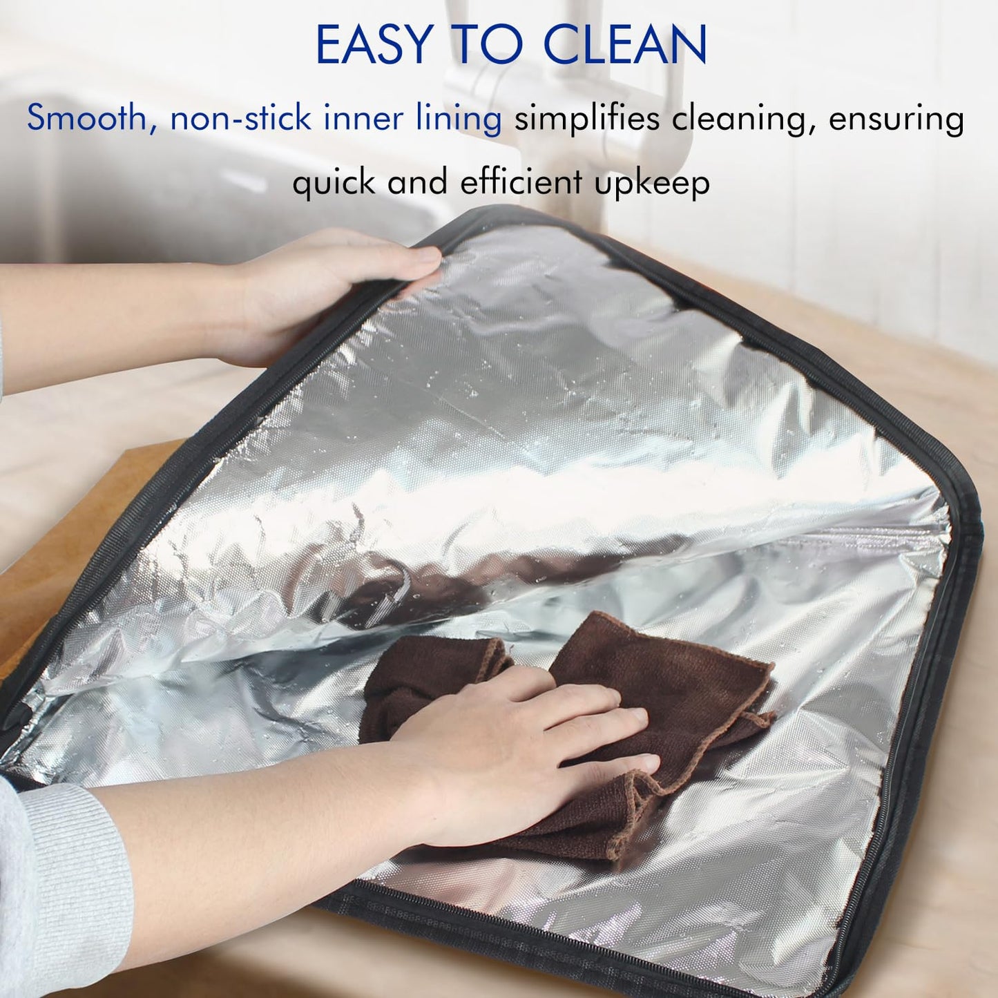 BBQ Blanket for Resting Meat, 5-Layer Insulated Meat Resting Bag for Moisture Retention and Perfect BBQ, Wide Mouth with Handle Design for Large Brisket/Pork Shoulders/Turkeys,Gifts for Men (Brown, 21 Inch) - CookCave