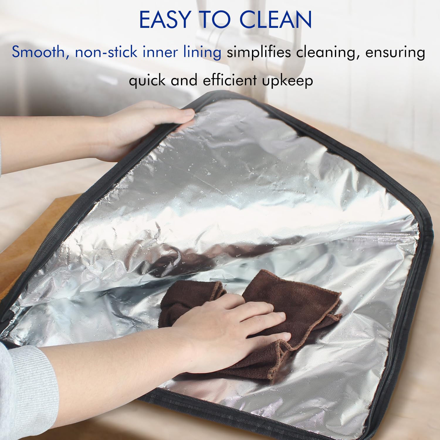 BBQ Blanket for Resting Meat, 5-Layer Insulated Meat Resting Bag for Moisture Retention and Perfect BBQ, Wide Mouth with Handle Design for Large Brisket/Pork Shoulders/Turkeys,Gifts for Men (Brown, 21 Inch) - CookCave