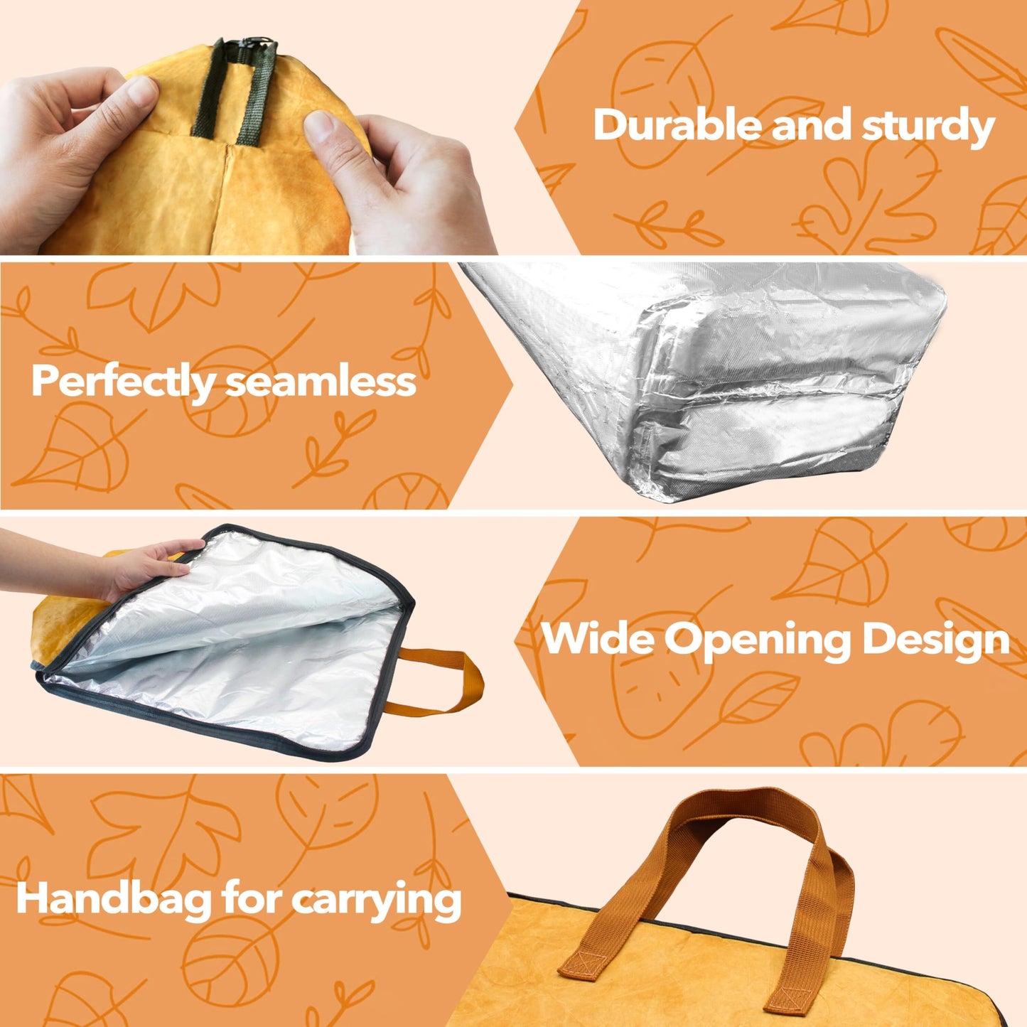 BBQ Blanket for Resting Meat, 5-Layer Insulated Meat Resting Bag for Moisture Retention and Perfect BBQ, Wide Mouth with Handle Design for Large Brisket/Pork Shoulders/Turkeys,Gifts for Men (Brown, 21 Inch) - CookCave