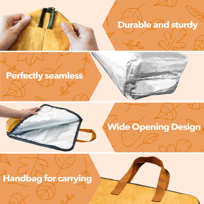 BBQ Blanket for Resting Meat, 5-Layer Insulated Meat Resting Bag for Moisture Retention and Perfect BBQ, Wide Mouth with Handle Design for Large Brisket/Pork Shoulders/Turkeys,Gifts for Men (Brown, 21 Inch) - CookCave