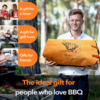 BBQ Blanket for Resting Meat, 5-Layer Insulated Meat Resting Bag for Moisture Retention and Perfect BBQ, Wide Mouth with Handle Design for Large Brisket/Pork Shoulders/Turkeys,Gifts for Men (Brown, 21 Inch) - CookCave