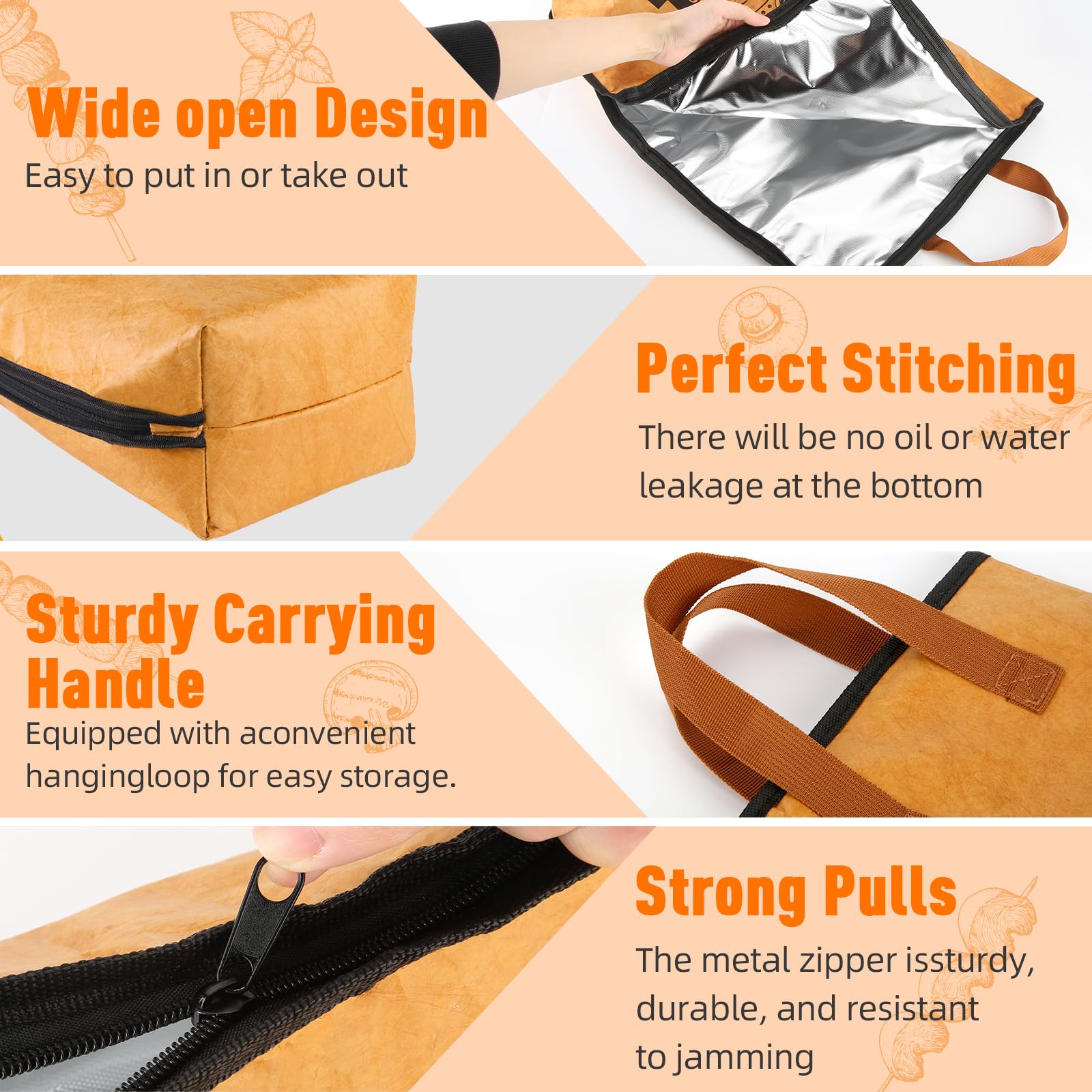 BBQ Blanket for Resting Meat,Smoker Meat Resting Blanket, Reusable Smoker Grilling Meat Insulated Resting Bag with Wide Mouth for Large Brisket/Beef/Pork Shoulders/Turkeys (BBQ Blanket 21in) - CookCave