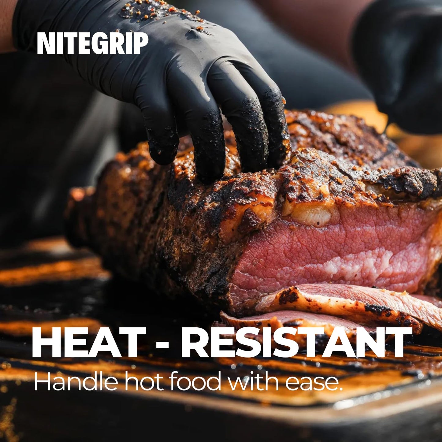 BBQ Gloves Set, 4 Cotton Glove Liners & 100 Disposable Nitrile Gloves - 5 Mil, for Heat Resistant Cooking, Grill, Food Prep & Smoker, Guantes de Barbacoa Nitrilo - CookCave