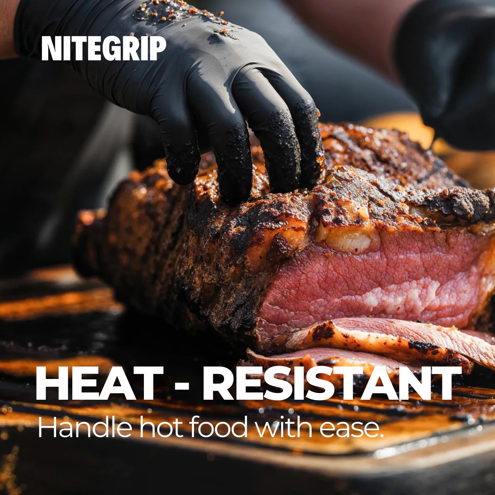 BBQ Gloves Set, 4 Cotton Glove Liners & 100 Disposable Nitrile Gloves - 5 Mil, for Heat Resistant Cooking, Grill, Food Prep & Smoker, Guantes de Barbacoa Nitrilo - CookCave