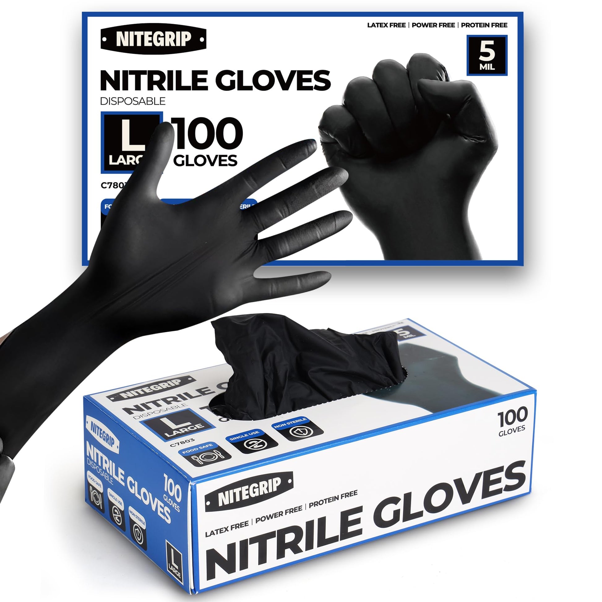 BBQ Gloves Set, 4 Cotton Glove Liners & 100 Disposable Nitrile Gloves - 5 Mil, for Heat Resistant Cooking, Grill, Food Prep & Smoker, Guantes de Barbacoa Nitrilo - CookCave