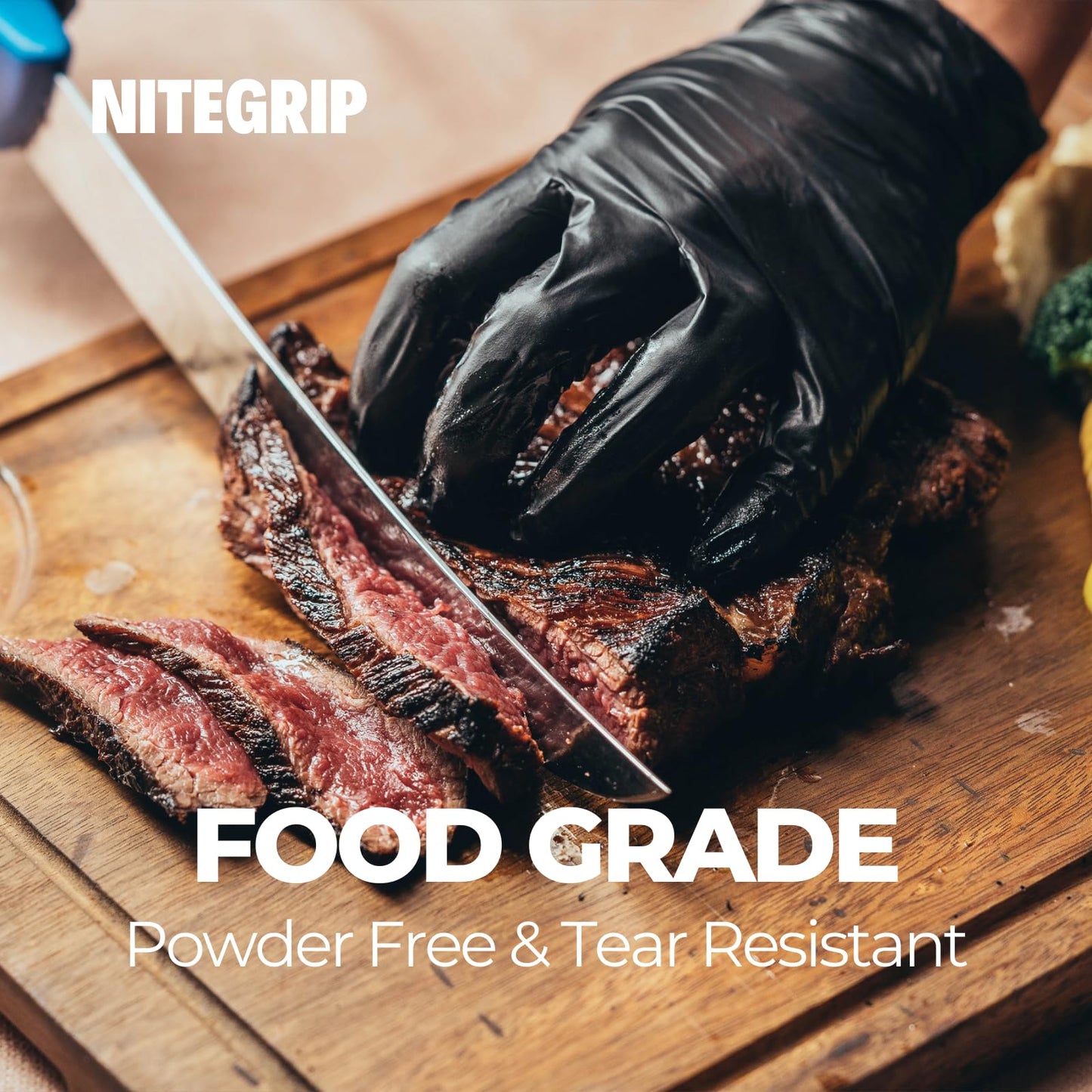 BBQ Gloves Set, 4 Cotton Glove Liners & 100 Disposable Nitrile Gloves - 5 Mil, for Heat Resistant Cooking, Grill, Food Prep & Smoker, Guantes de Barbacoa Nitrilo - CookCave