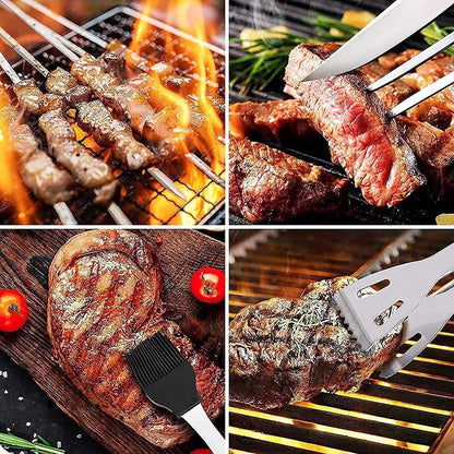 BBQ Grill Accessories Set, 20Pcs Barbecue Grill Tools, Stainless Steel BBQ Utensil Kit with Case for Smoker Camping, Great Choice for Outdoor Kitchen Cooking, Gift for Thanksgiving Day, Christmas - CookCave