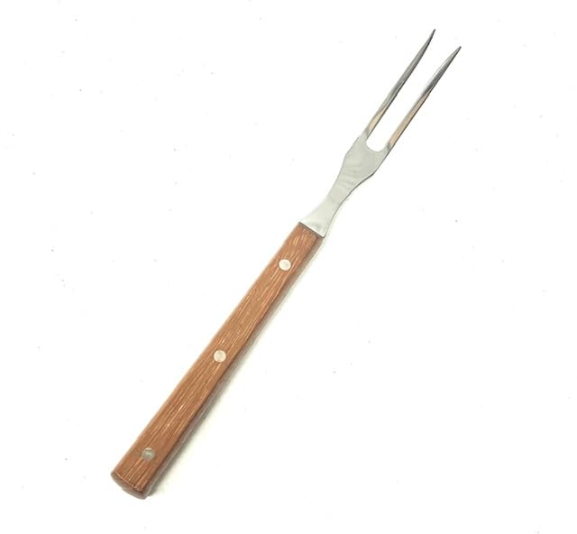BBQ Grill Meat Fork, 13 inches Stainless Steel Cooking Fork with Wood Handle BBQ Fork Meat Fork Carving Fork - CookCave