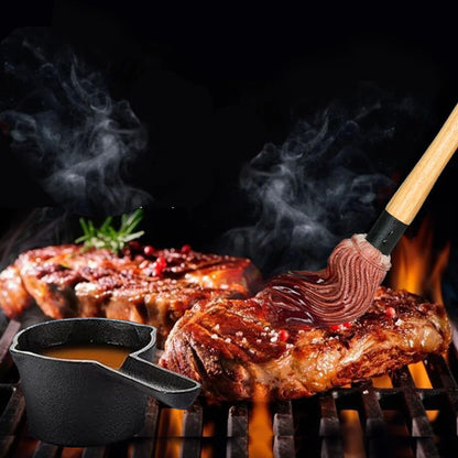 BBQ Mop Brush and Cast Iron Basting Pot - Grilling Tool Set with Basting Brush an Meat Shredder Claws for Meat Smoker, Grill and Stove(8pcs) - CookCave
