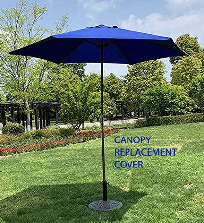 BELLRINO DECOR Replacement ROYAL BLUE STRONG & THICK Umbrella Canopy for 9ft 6 Ribs (Canopy Only) - CookCave
