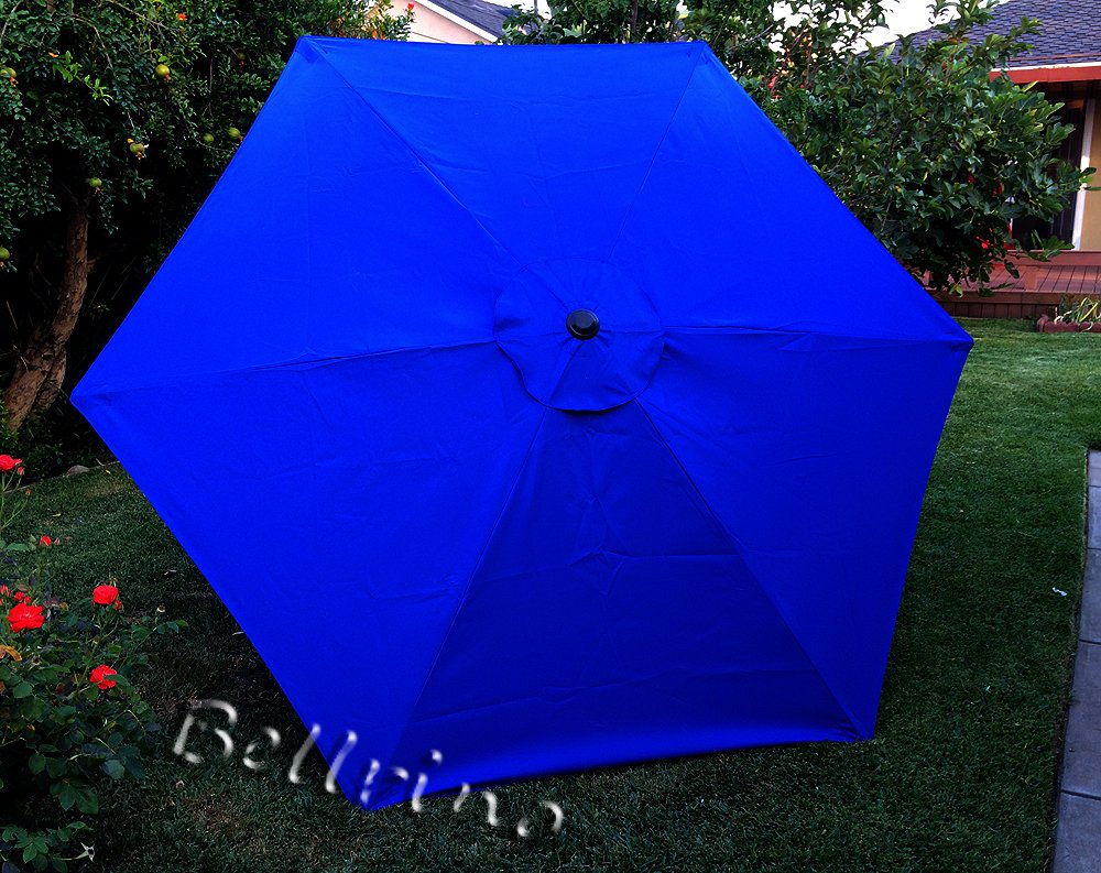BELLRINO DECOR Replacement ROYAL BLUE STRONG & THICK Umbrella Canopy for 9ft 6 Ribs (Canopy Only) - CookCave