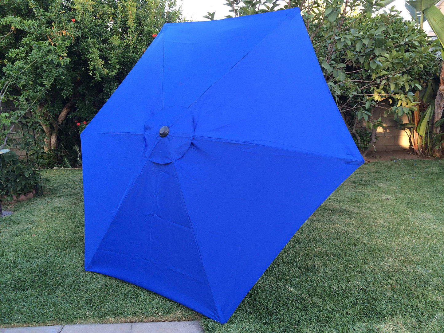 BELLRINO DECOR Replacement ROYAL BLUE STRONG & THICK Umbrella Canopy for 9ft 6 Ribs (Canopy Only) - CookCave