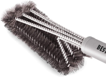 Best BBQ Grill Brush Stainless Steel 18" Barbecue Cleaning Brush w/Wire Bristles & Soft Comfortable Handle - Perfect Cleaner & Scraper for Grill Cooking Grates - CookCave