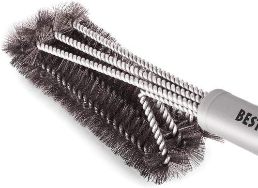 Best BBQ Grill Brush Stainless Steel 18" Barbecue Cleaning Brush w/Wire Bristles & Soft Comfortable Handle - Perfect Cleaner & Scraper for Grill Cooking Grates - CookCave