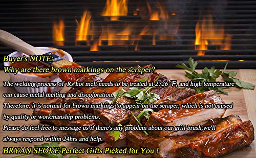 Best BBQ Grill Brush Stainless Steel 18" Barbecue Cleaning Brush w/Wire Bristles & Soft Comfortable Handle - Perfect Cleaner & Scraper for Grill Cooking Grates - CookCave