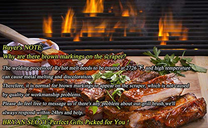 Best BBQ Grill Brush Stainless Steel 18" Barbecue Cleaning Brush w/Wire Bristles & Soft Comfortable Handle - Perfect Cleaner & Scraper for Grill Cooking Grates - CookCave