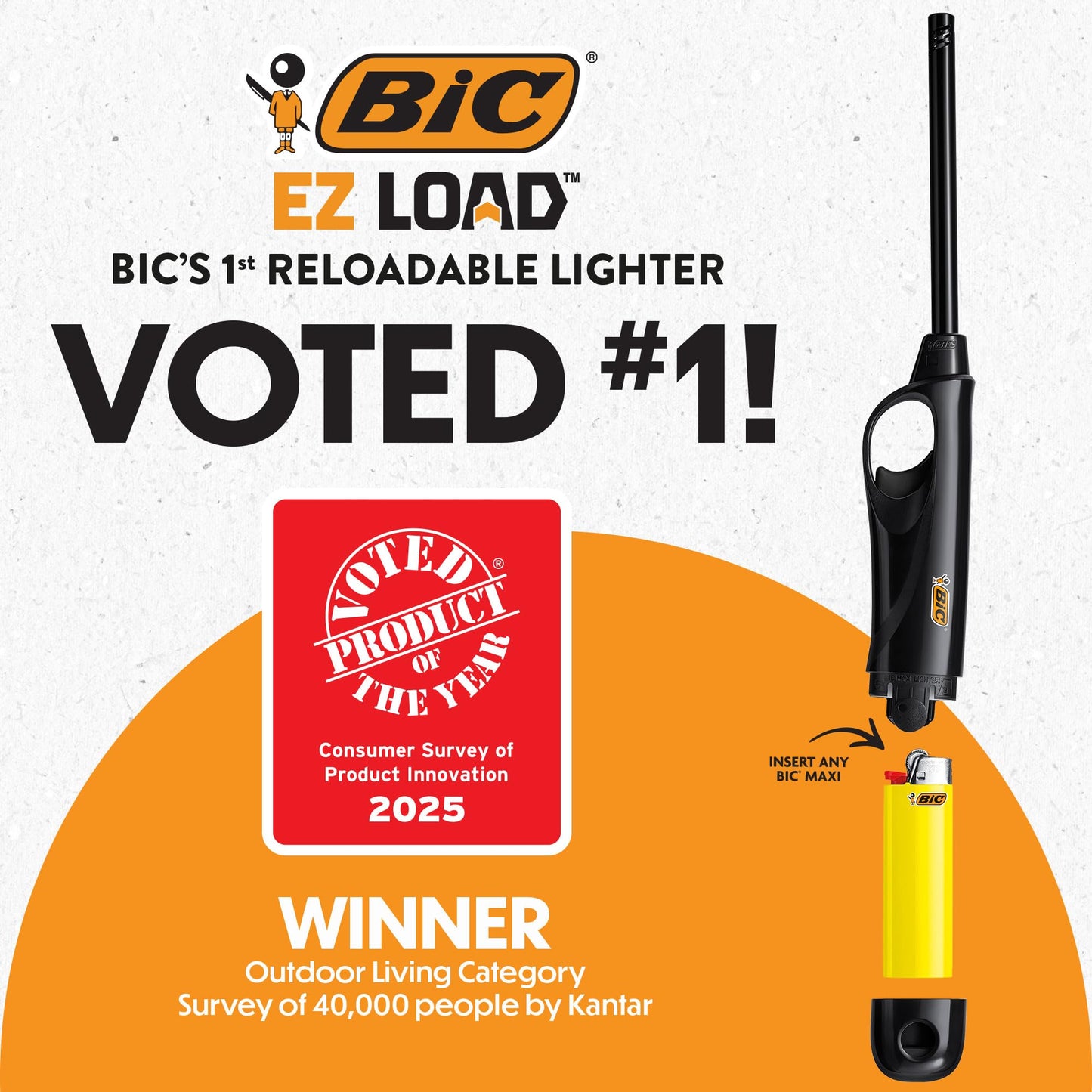 BIC EZ Load Lighter, Reloadable Multi Purpose Lighter, Great to Use Camping, Grilling and for Fireplaces, Pack with 2 EZ Load Long Shells and 2 BIC Maxi Pocket Lighters - CookCave