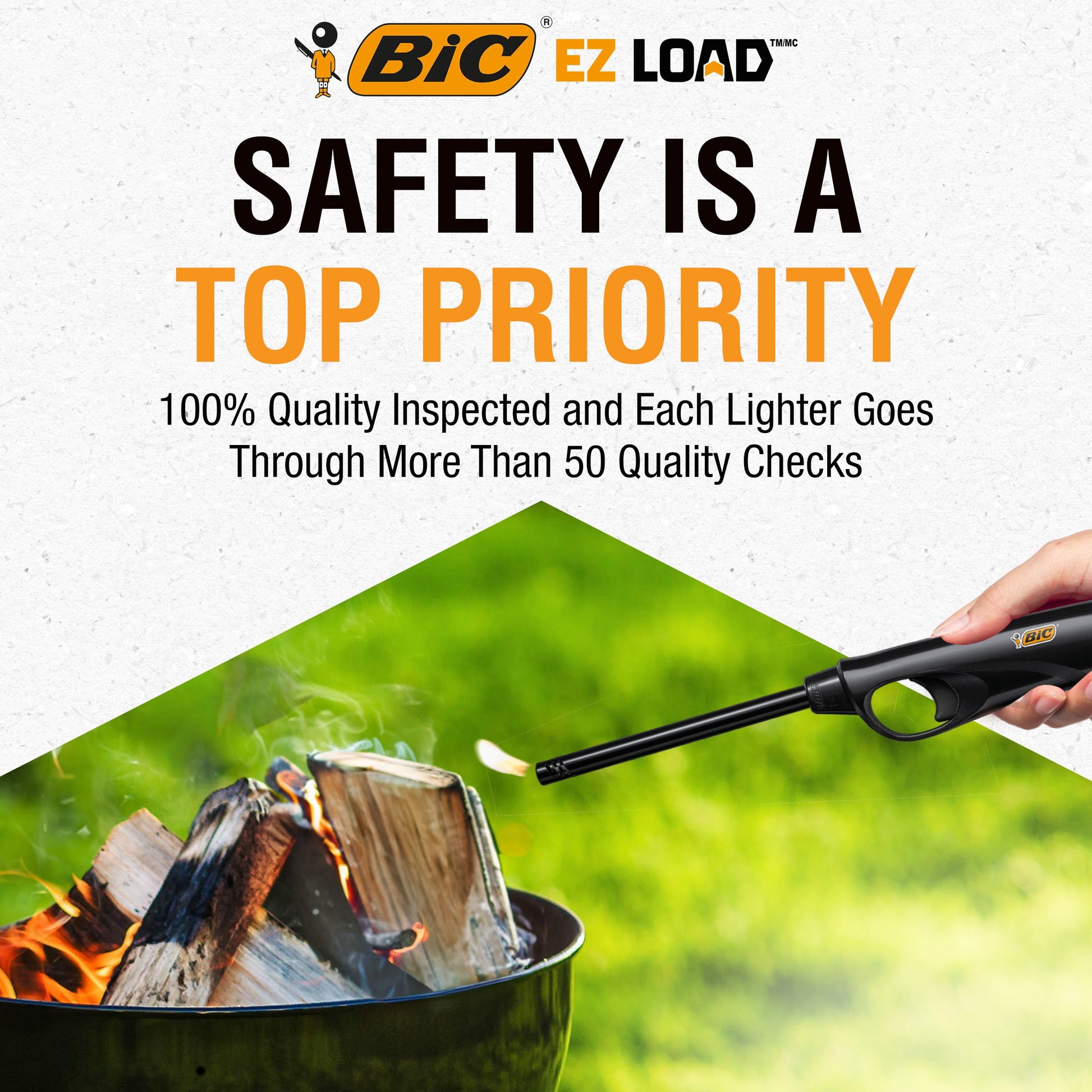 BIC EZ Load Lighter, Reloadable Multi Purpose Lighter, Great to Use Camping, Grilling and for Fireplaces, Pack with 2 EZ Load Long Shells and 2 BIC Maxi Pocket Lighters - CookCave
