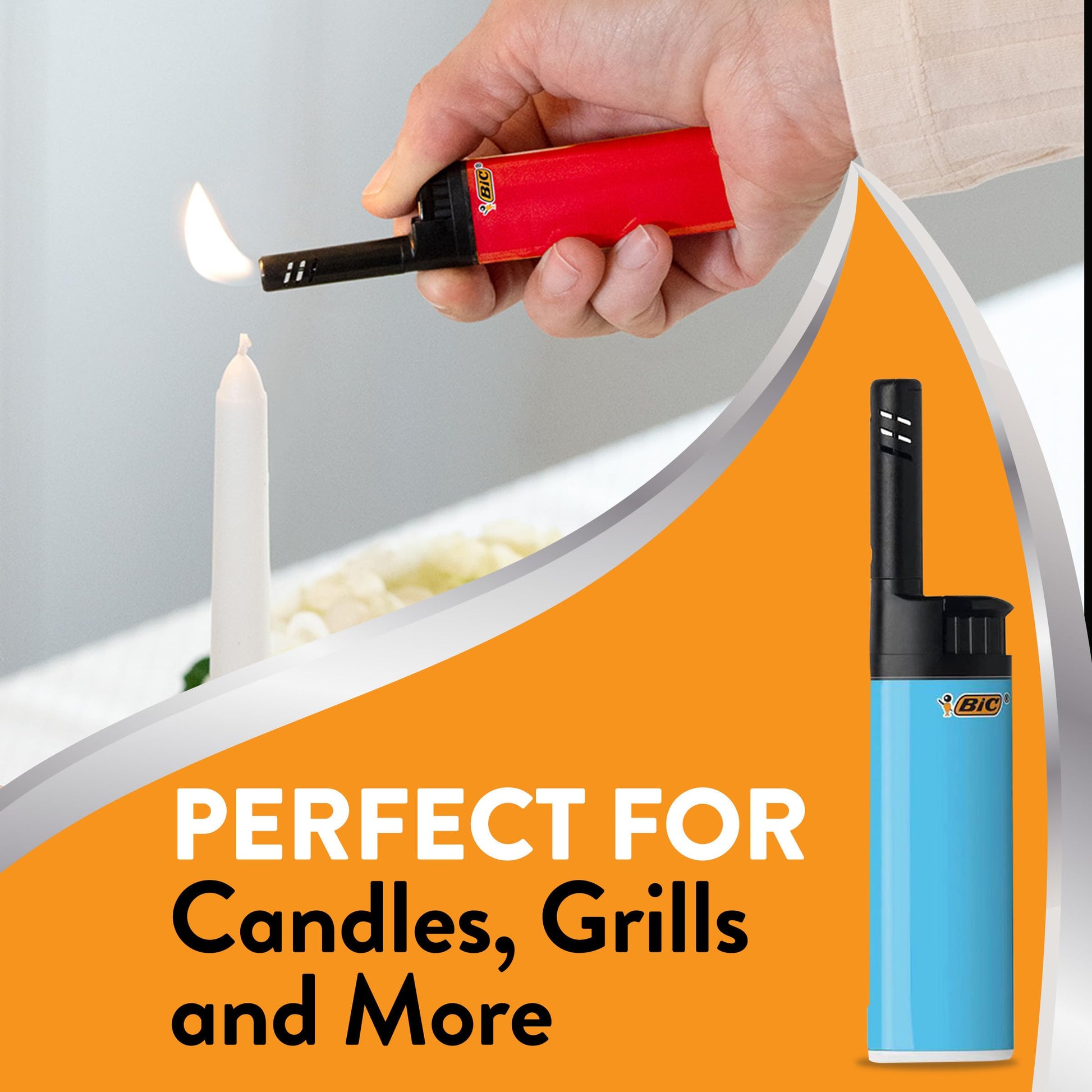 BIC EZ Reach Candle Lighter, The Ultimate Lighters for Candles with Wand, Assorted Home Decor Designs, 3 Count Pack of Long Lighters - CookCave