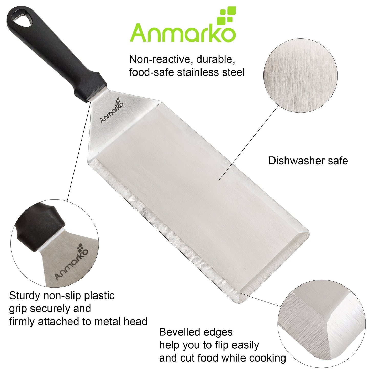 Big Metal Griddle Spatula - Grill spatula 4 x 8 in Large Burger Smasher Hamburger Turner Scraper - Pancake Flipper - Great for BBQ Grill and Flat Top Griddle - Commercial Grade - CookCave