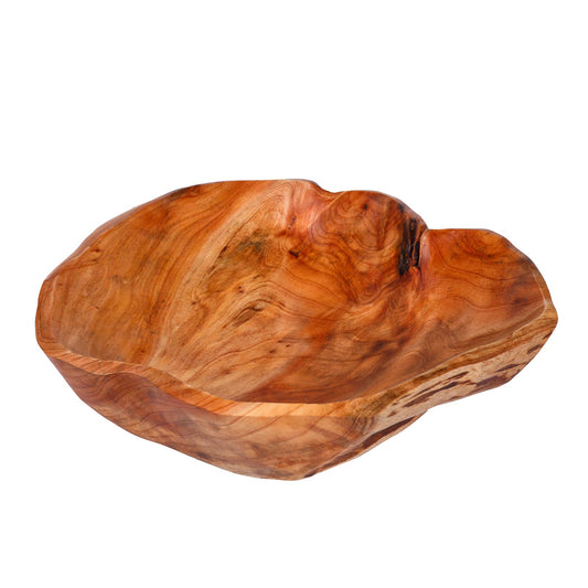BIGPIPI Wooden Bowl for Decor, Natural Shape Solid Wood Carved Fruit Bowl, Decorative Wooden Bowl for Table Centerpiece Office Home Decor, Multipurpose Candy Keys Serving Bowls (Large 12"-14") - CookCave