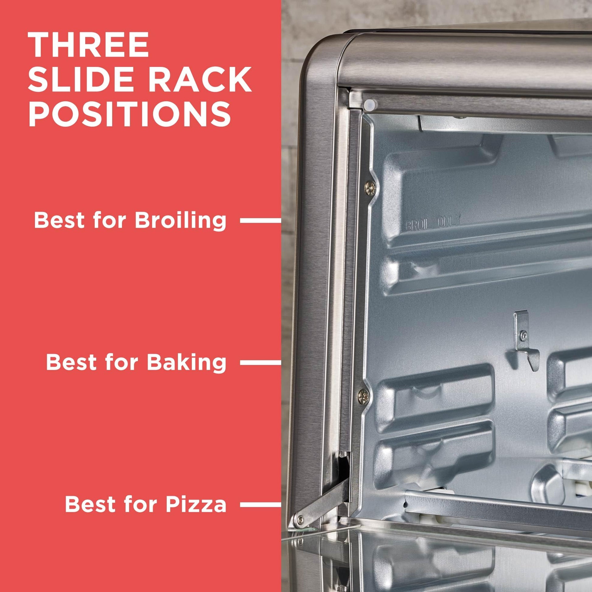 BLACK+DECKER 8-Slice Extra Wide Convection Toaster Oven, Fits 9"x13" Oven Pans and 12" Pizza, Bake, Toast, Broil, and Keep Warm Functions, Countertop Compact Design with Stainless Steel Finish - CookCave